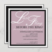 最後モダンのエレガントバチェロレッテ 招待状 (正面/裏面)