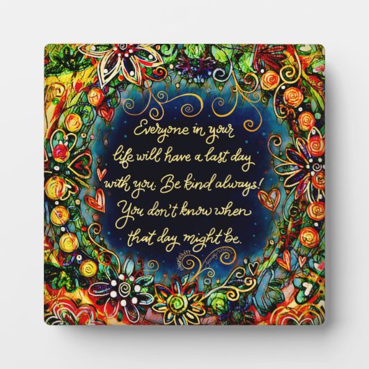 最後感動的の日の引用文 フォトプラーク (正面)