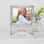 最後素朴の写真新しい日付の保存 招待状 (スタンド正面)