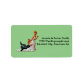 最後結婚のカップルおもしろい住所 シール (正面)