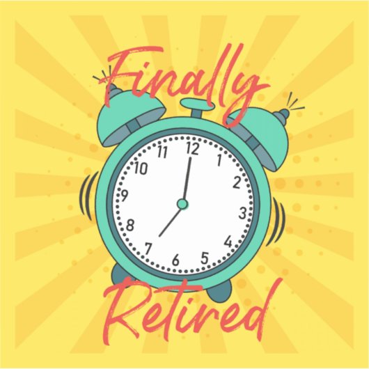 最後退職したに、目覚まし時計の電源を切れ。 シール (正面)