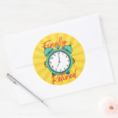 最後退職したに、目覚まし時計の電源を切れ。 ラウンドシール (封筒)