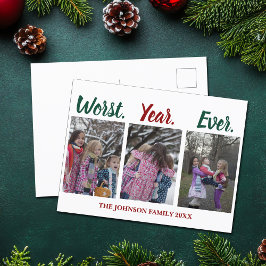 最悪おもしろい年のクリスマス・ホリデー・ユーモア ポストカード