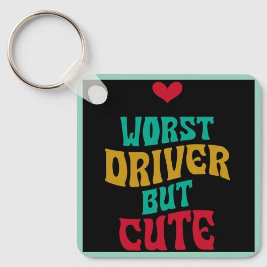 最悪のドライバーだが可愛い キーホルダー (正面)
