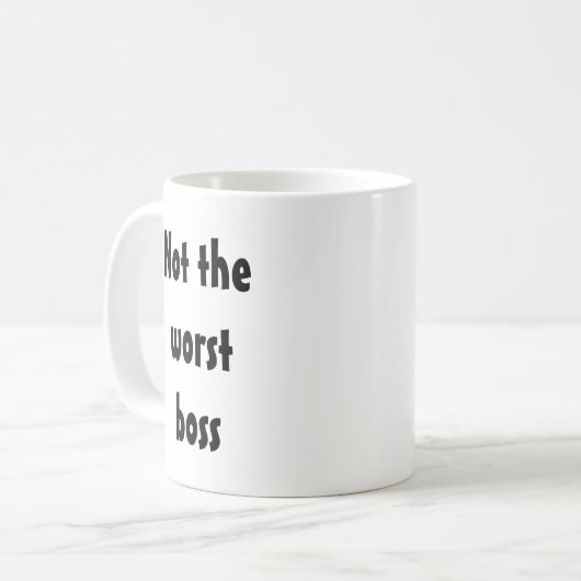最悪のボスギフトおもしろいオフィスの従業員ではない コーヒーマグカップ (正面左)