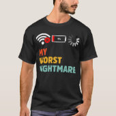 最悪の事態 バッテリー切れ WiFi不能 読み込み中 Tシャツ (正面)