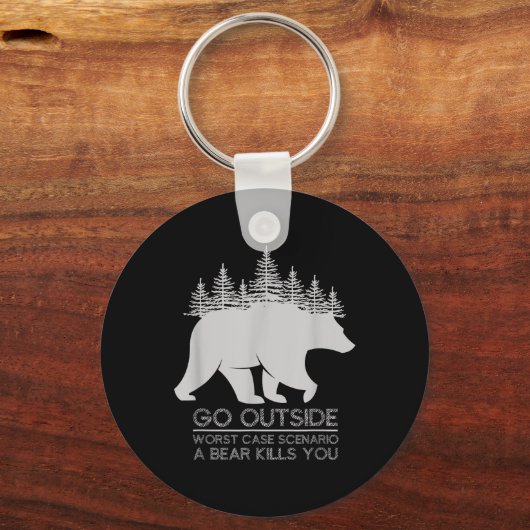 最悪の場合のシナリオを外に行くクマはあなたを殺す キーホルダー (正面)