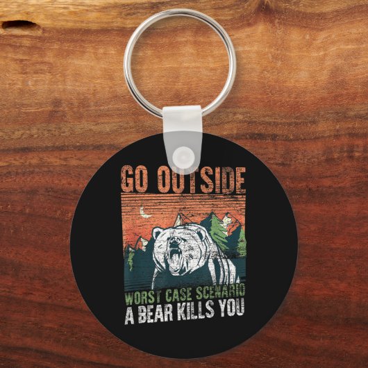 最悪の場合のシナリオを外に行くクマはあなたを殺す キーホルダー (正面)