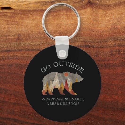 最悪の場合のシナリオを外に行くクマはあなたを殺す キーホルダー (正面)