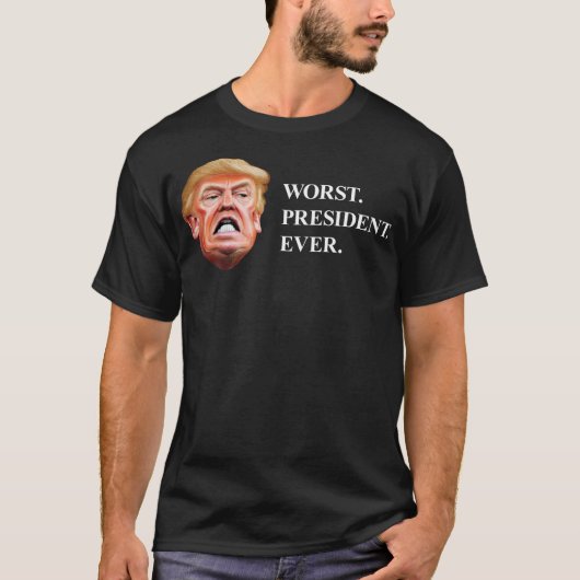 最悪の大統領 トランプ 反対 Tシャツ (正面)