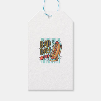 最悪の日のホットドッグ レトロベクターTシャツデザイン_1 ギフトタグ