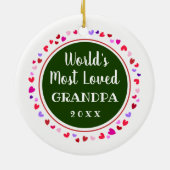 最愛のおじいちゃんや名前のクリスマスプレゼント セラミックオーナメント (裏面)