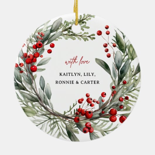 最愛のおばあちゃんエバーフェスティバルリースクリスマス セラミックオーナメント (裏面)