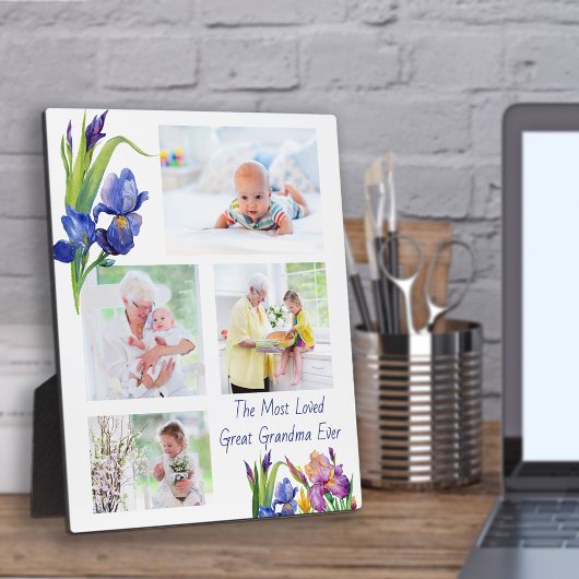 最愛のおばあちゃん素晴らし4フォト春フラワー フォトプラーク