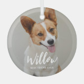 最愛のキャプションフォトパーソナライズされたオーナメント ガラスオーナメント (正面)