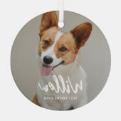 最愛のキャプションフォトパーソナライズされたオーナメント ガラスオーナメント (裏面)