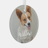 最愛のキャプションフォトパーソナライズされたオーナメント ガラスオーナメント (正面右)