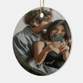 最愛のスクリプトロマンチックカップルオーナメント セラミックオーナメント (左)