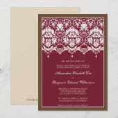 最愛のダマスク織のレース5x7の結婚式招待状: 果実 招待状 (正面/裏面)