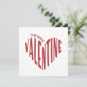 最愛のバレンタイン 赤いハートのワードアート ミニマル シーズンカード (スタンド正面)