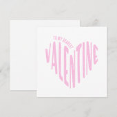 最愛のバレンタイン 赤ハート ワードアート ミニマル シーズンカード (正面/裏面)