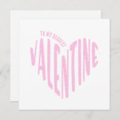 最愛のバレンタイン 赤ハート ワード アート ミニマル シーズンカード (正面/裏面)