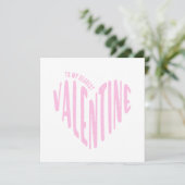 最愛のバレンタイン 赤ハート ワード アート ミニマル シーズンカード (スタンド正面)