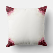 最愛のマエレガントゼンタピンクフローラ金ゴールドリース クッション (裏面)