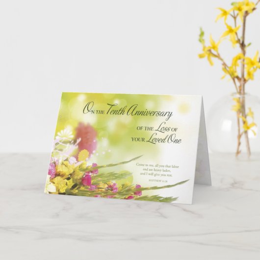 最愛の人が亡くなってから10年 カード (黄色い花)