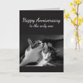 最愛の人猫のユーモア記念日 カード (黄色い花)