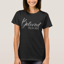 最愛の再生ホワイトスクリプト信仰Tシャツ