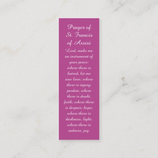 最愛の出発マーク祈りの言葉カード コーリングカード (裏面)