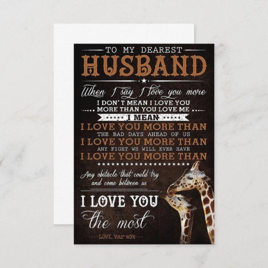 最愛の夫へ サンキューカード (正面/裏面)