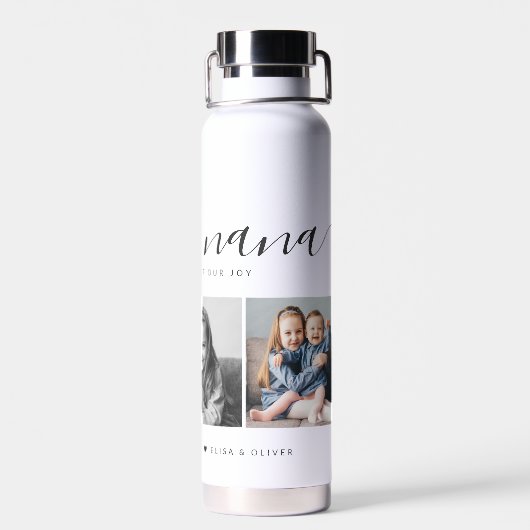 最愛の奈々おばあちゃんカスタム家族フォトキープサケ ウォーターボトル (背面)