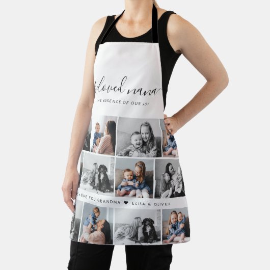 最愛の奈々おばあちゃんカスタム家族フォトキープサケ エプロン (インサイチュ)