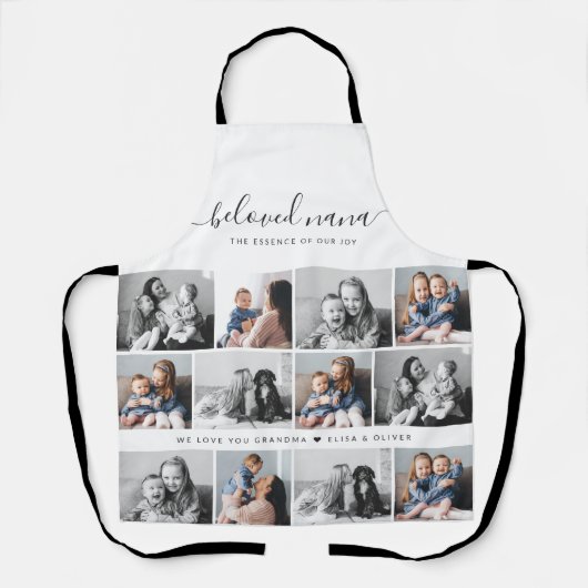 最愛の奈々おばあちゃんカスタム家族フォトキープサケ エプロン (正面)