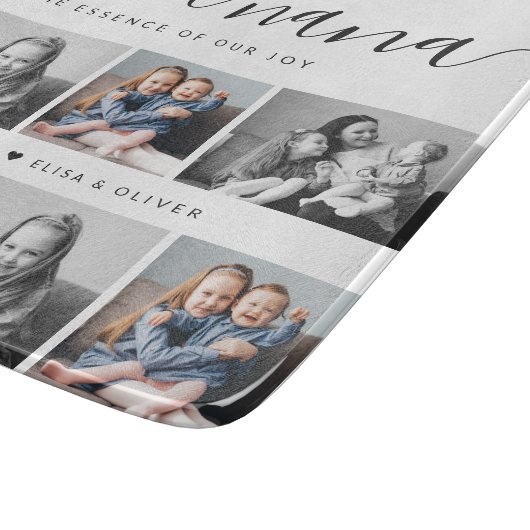 最愛の奈々おばあちゃんカスタム家族フォトキープサケ カッティングボード (角)