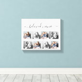 最愛の奈々おばあちゃんカスタム家族フォトキープサケ キャンバスプリント (インサイチュ (ウッドフロア))