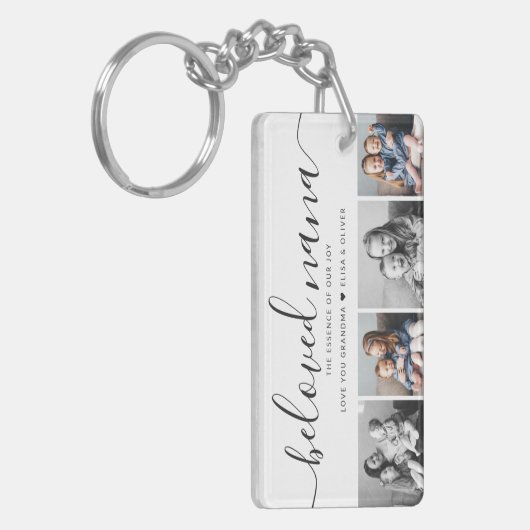 最愛の奈々おばあちゃんカスタム家族フォトキープサケ キーホルダー (正面左)