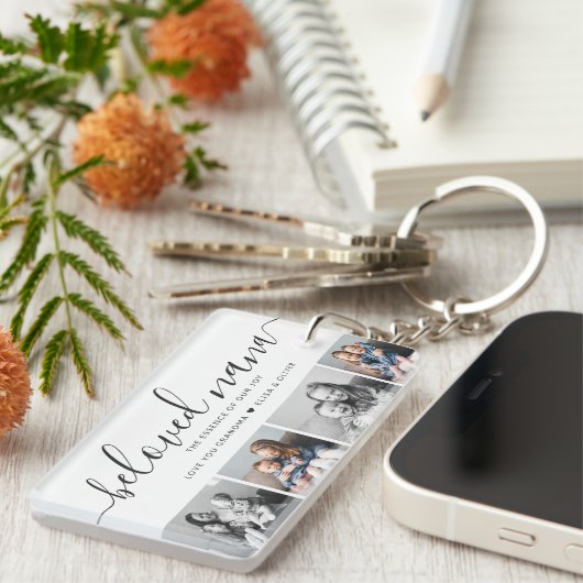 最愛の奈々おばあちゃんカスタム家族フォトキープサケ キーホルダー (正面右)