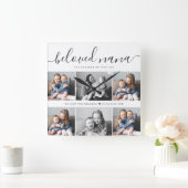 最愛の奈々おばあちゃんカスタム家族フォトキープサケ スクエア壁時計 (ホーム)