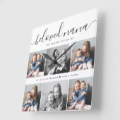 最愛の奈々おばあちゃんカスタム家族フォトキープサケ スクエア壁時計 (傾斜)