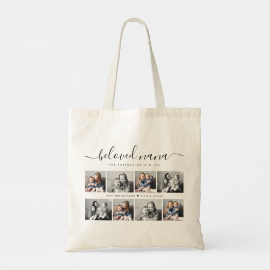 最愛の奈々おばあちゃんカスタム家族フォトキープサケ トートバッグ (裏面)