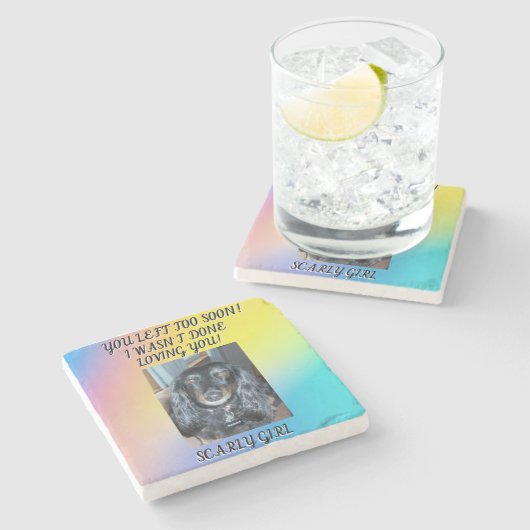 最愛の毛皮を誇るベビーメモリアル1 ストーンコースター (横)