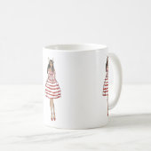 最愛の花型女性歌手のクリスマスのマグ コーヒーマグカップ (正面右)