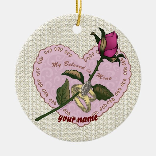 最愛の鉱山バラカスタムオーナメント セラミックオーナメント (正面)