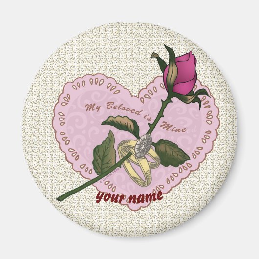 最愛の鉱山バラ結婚の磁石 マグネット (正面)