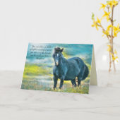 最愛の馬を失うカスタム悔やみや弔慰 カード (黄色い花)