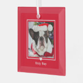 最愛の1つの編集可能カラーカスタムオーナメント ガラスオーナメント (正面左)