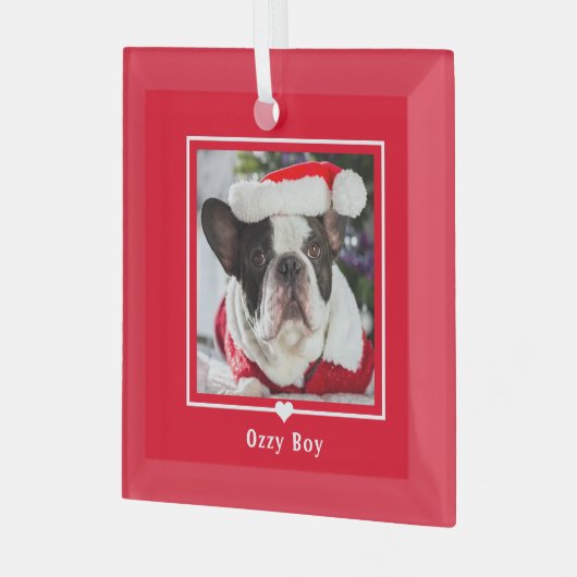 最愛の1つの編集可能カラーカスタムオーナメント ガラスオーナメント (正面左)